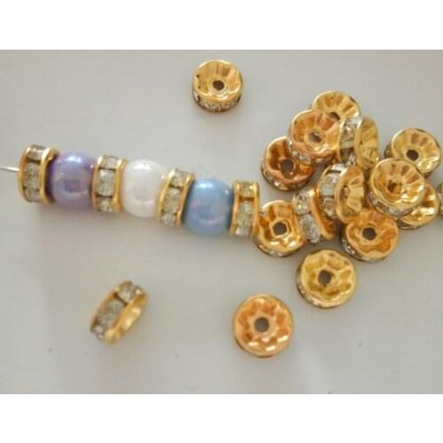 2018 New 100pcs 8mm Resin Rhinestone Beaded Isolated Fixed beads Bracelets Necklace Accessories diy Jewelry findings Connection