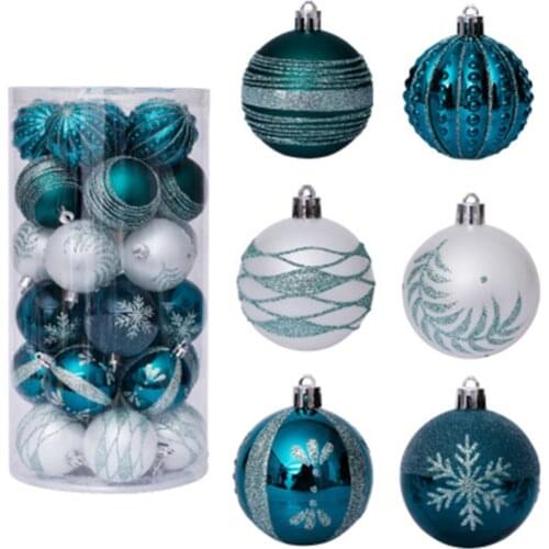 30pcs 6cm Shatterproof Christmas Ball Decor Kit Creative Baubles Christmas Tree Hanging Pendant Decoration For Home Supplies New