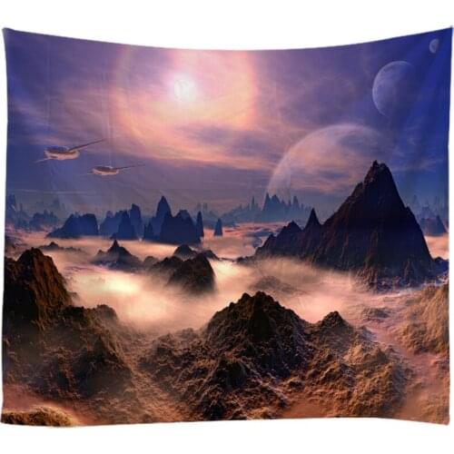 3D Tapestry Wall Hanging Bed Spread Beach Towel Table Cloth Yoga Mat Landscape Painting Sunrise The Sun Landscape Large Size