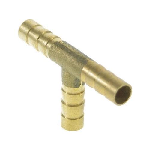 5PCS 3 ways 6mm BSP Tee Hose Barbed Connection Pipe Brass Coupler Adapter