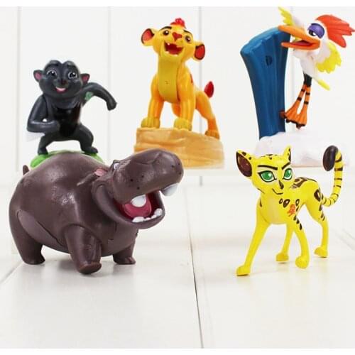 5pcs/lot Lion King Figure Toys Simba Nala Rafiki Zazu Bird Hippo Animal Model Dolls for Kids