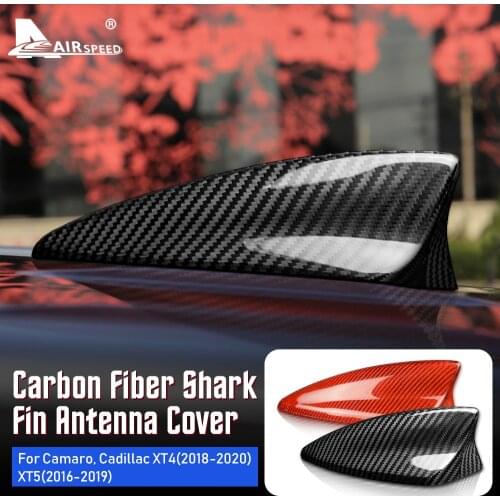 AIRSPEED Carbon Fiber for Camaro for Cadillac XT4 2018-2020 XT5 2016-2019 Accessories Exterior Trim Car Shark Fin Antenna Cover