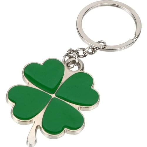 LEEPEE Stainless Steel Clover Keychain Fashion Four Leaf Clover Keyring Key Chain Key Ring Holder Auto Keyfob Purse Bag Pendant