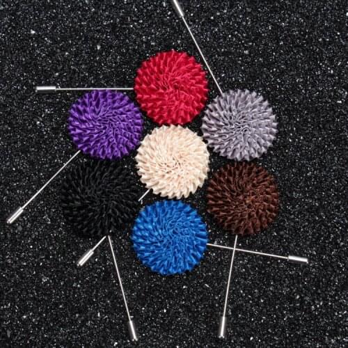 Free shipping , 20 pcs/lot , Mens Textured Satin Lapel Flower Pin