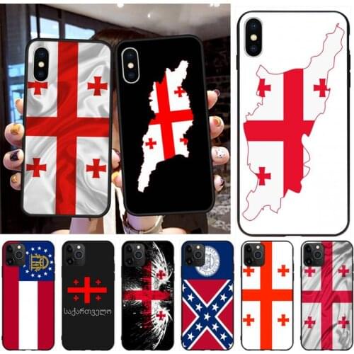 Georgia Grunge Flag Phone Case For iphone 12 11 Pro Max Mini XS Max 8 7 6 6S Plus X 5S SE 2020 XR Cover