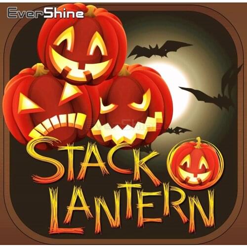 EverShine DIY Diamond Painting With Square Rhinestones Halloween Diamond Embroidery Full Display Pumpkin Bead Picture Kits