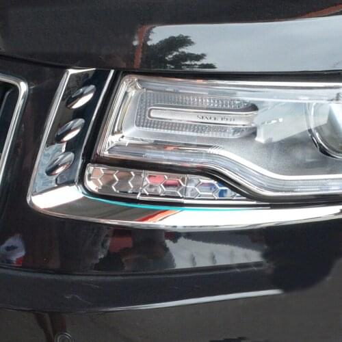 For Jeep Grand Cherokee Patriot 2011 2012 2013 2014 ABS Chrome Car Headlamps Eyebrow Garnish Trim Cover Protector Guard Strip