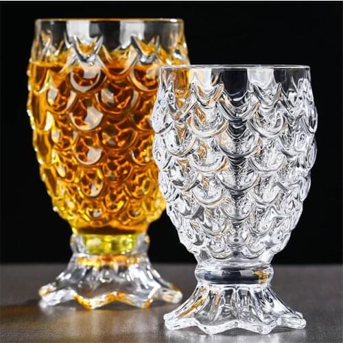 Crystal Beer Glass Embossed Pineapple Shaped Whiskey Glasses Wedding Glass Drinkware Drinking Tumbler Water Wine Cup