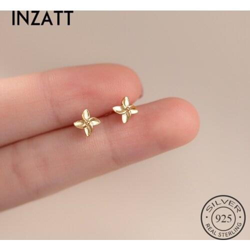 INZATT Real 925 Sterling Silver Windmill Stud Earrings For Fashion Women party Minimalist Fine Jewelry Punk Accessories