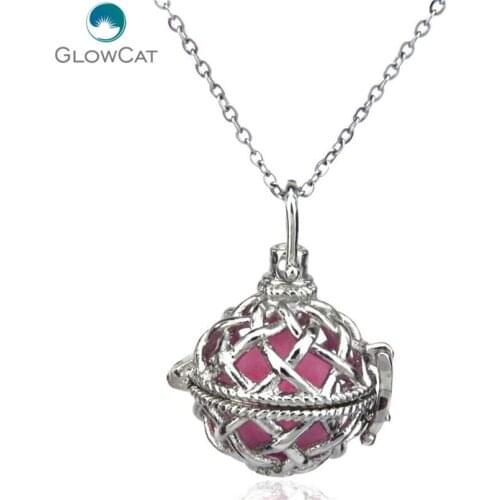 K33 Silver Round Cross Diffuser Locket Necklace Women Aromatherapy Steel 16" Aroma Essential Oil Diffuser Locket