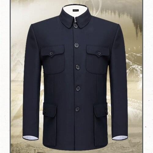 Mao Suit Tops Zhongshan Suit Mens Spring Autumn Clothes Chinese Traditional Clothing for Men Coats Jacket Chinese Tunic Suit