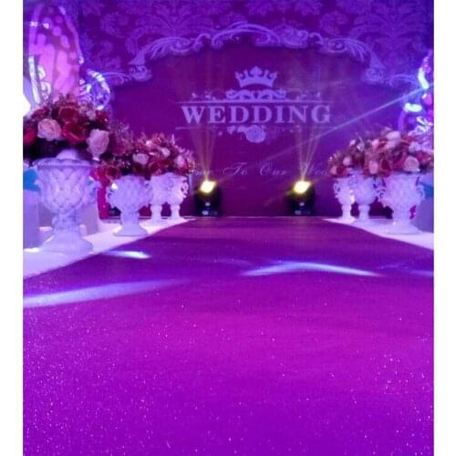 20 meter 140cm Wide Wedding Glitter Sparkle Carpet T Stage Party Rug Aisle Runner Synthetic Non-slip Pink , Purple Gold Red