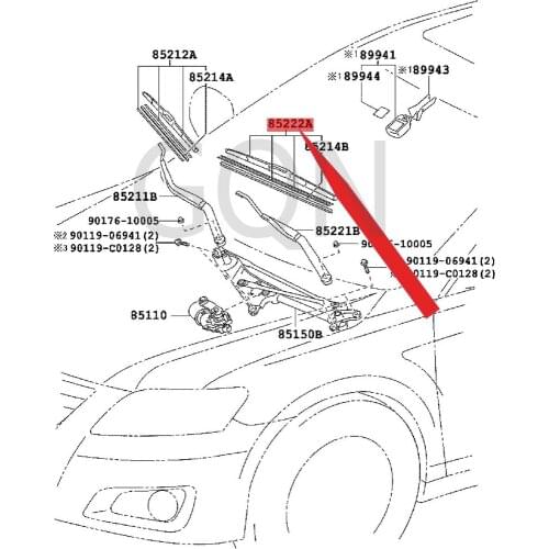 Left front wiper wiper blade 2006-Toy ota CAM RYC RO WN Left front wiper blade Wiper blade. L left and right wiper