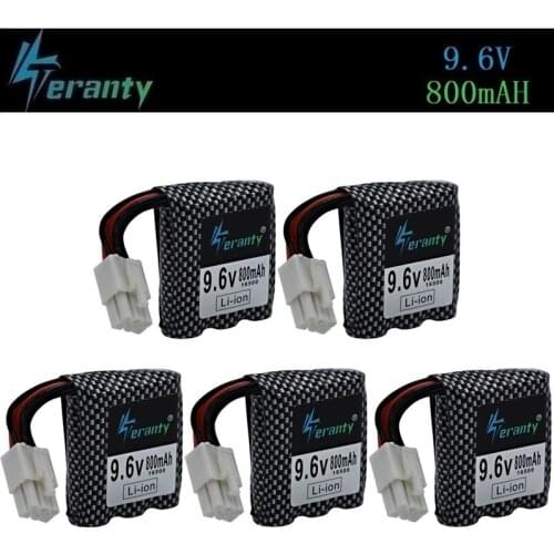 Teranty Power 9.6V 800mAh Li-ion battery for 9115 9116 S911 S912 for RC Truck RC Car TOYS with 6P plug 9.6v battery 16500 5pcs