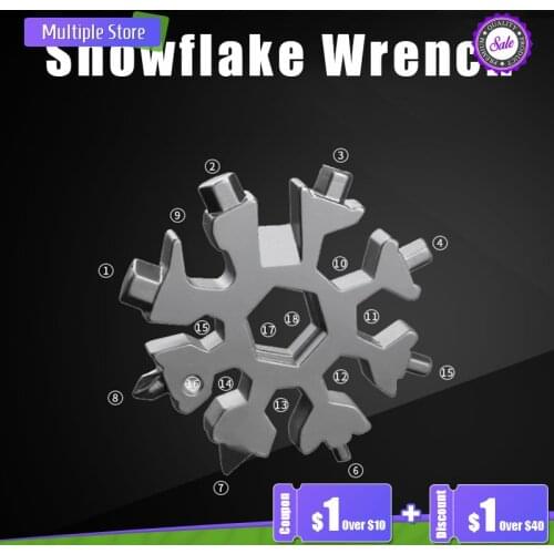 Multi-function 18 In 1 Universal Snowflake Wrench Screwdriver Camping Outdoor Car Auto Tool Spanner Allen Key Llave Hexagon