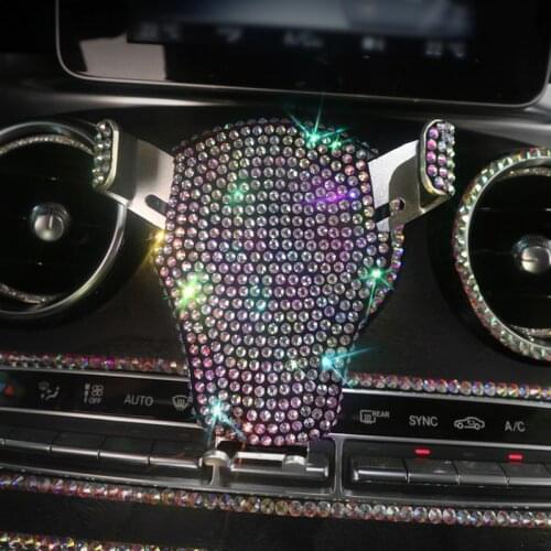 Fashion Diamond Mobile Car Phone Holder Air Vent Mount Metal Mobile Phone Adjustable Stand Holder