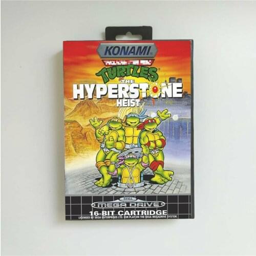 Turtles The Hyper Stone Heist EUR Cover With Retail Box 16 Bit MD Game Card for Sega Megadrive Game Console