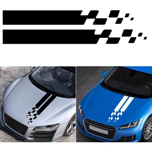 Universal Vinyl Decals 2Pcs Auto Car Hood Stripes Sticker For BMW Ford Toyota Renault Peugeot Mercedes Honda DIY Bonnet Decor