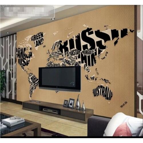 Xuesu Simple English letter wallpaper bedroom living room custom mural 8D waterproof material
