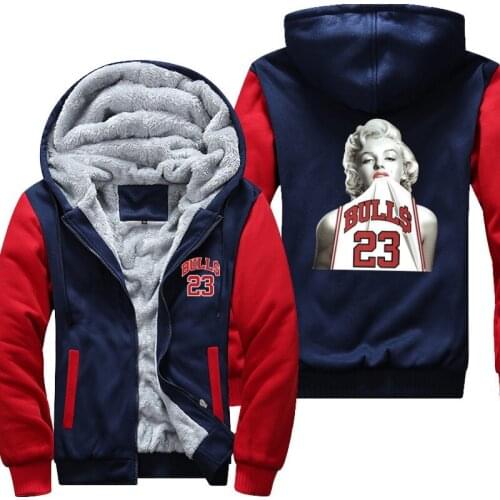 New Winter Arrival Thicken Jacket Marilyn Monroe Wearing Michael Fleece Long sleeves Zipper Tops Plus size USA Size