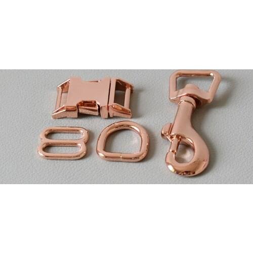 20 set metal buckle 8 buckle D ring metal dog clasp 15mm webbing metal slider DIY pet collar strap bag belt accessory