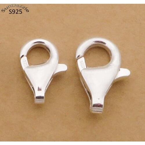 2pcs Real Pure Solid 925 Sterling Silver Lobster Spring Clasps Hook Claw Buckle End Connector Jewelry Making Findings