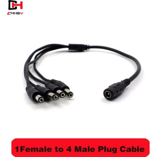 DC 1 to 4 Power Splitter Cable For CCTV Camera 1 Female to 4 Male video cctv accessories