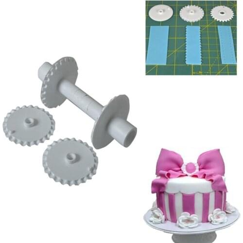 Fondant Gum Paste Ribbon Cutter Stitcher Roller Strip Cake Making Tool Line Edging Plus Option of Including Stitches