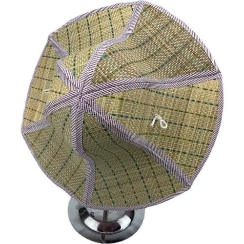 Handmade Straw Hat Woven Sunshade Breathable Mat Straw Six-sided Folding Handmade Straw Hat Woven Hat Fishing Sunscreen Fan Hat