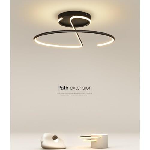 Modern Minimalist Black/White Led Ceiling Lamp Study Creative Living Room Dining Room Lamp Nordic Warm Bedroom Model Room Cafe