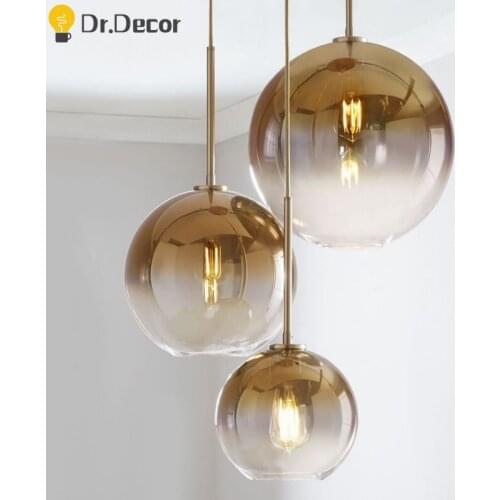 Modern Glass Ball Led Pendant Light Nordic Luxury Dining Living Room Kitchen Bar Hanging Lamp Indoor Decorative Lighting Lustre