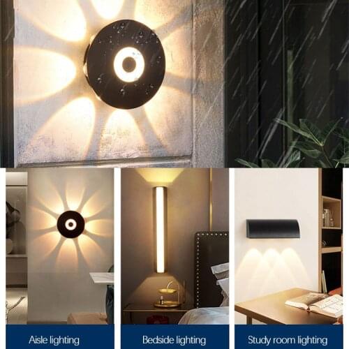 IP65 LED Wall Lamp Living Room LED Modern Creative Waterproof Aisle Wall Lamp Unique Luminous Shape Living Room Stair Wall Light