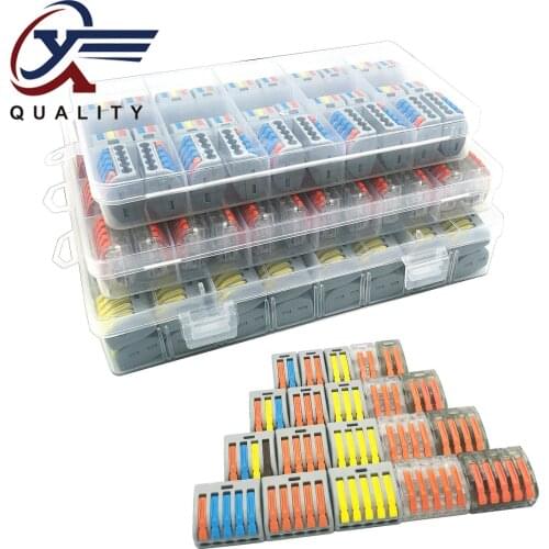 Type 30/50/60/96pcs Mixed Boxed fast wire Connector PCT-212/213/214/215 Compact Wiring Connector Conductor Terminal Block