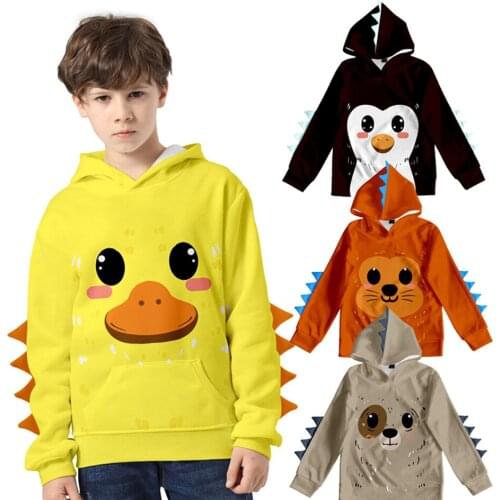 Big Boys 3D Anime Cartoon Bear Sweatshirts Childrens Hoodies for 3-14Years Kids Outwear Adult Boy Pullover Outwear Coats
