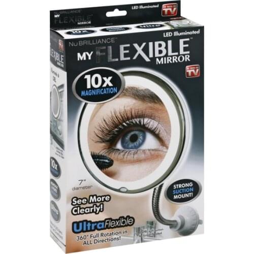 Makeup Mirror Flexible Strong Lighted Framed Flexible 10 X Zoom