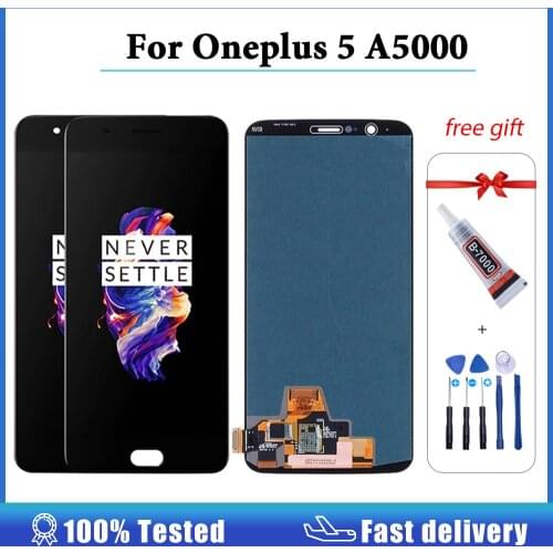 Amoled / tft quality 100% Tested screen For Oneplus 5 A5000 LCD Display + Touch Screen Digitizer Assembly with glue + tools