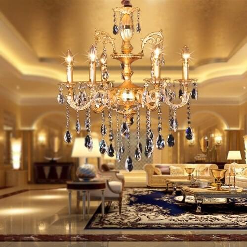 Golden fashion luxury crystal dining room pendant light lamp 2001