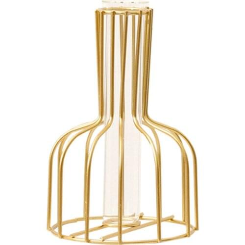 Golden Vase Hydroponic Container Pot Room Decoration Vases Nordic Style Creative Solid Metal Plant Holder
