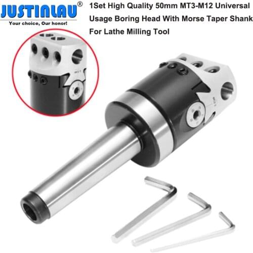 1Set High Quality 50mm MT3-M12 Universal Usage Boring Head with Morse Taper Shank for Lathe Milling Tool