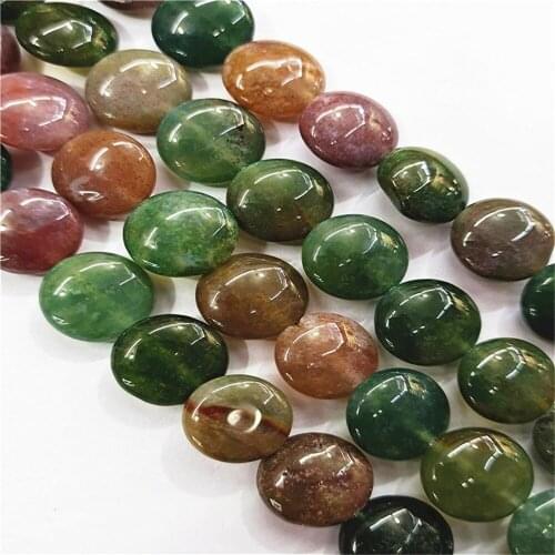 1 Strand/33pcs 12x6mm Wholesale Brown And Green Indian Agate Round Loose Beads DIY Jewelry Accessories 15.5inch S407
