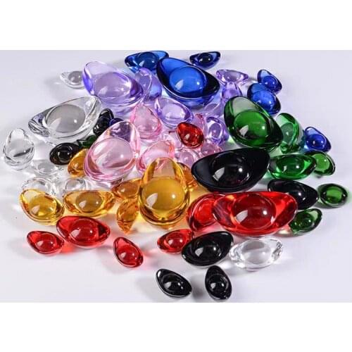 1pcs colors Crystal Shoe-shaped Gold Ingot Paperweight Glass Craft Home Decoration Arts&Collection Fengshui Furnishing Ornaments
