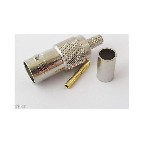10x BNC Female Crimp Coaxial Straight CCTV Connector for RG58 LMR195 RG142 cable