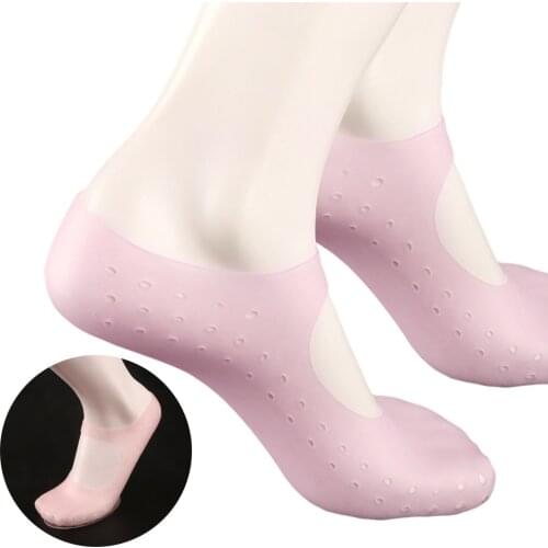 2pcs=1pair Silicone Foot Pain Relief Sock Foot Care Tools Gel Moisturizing Heel Socks Cracked Protector Feet Massager Pedicure