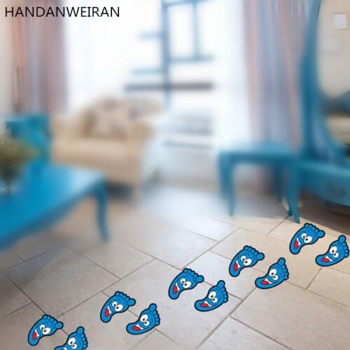 2pcs Cute Feet Cartoon kindergarten Removable DIY Wallpaper Art Decals House Decoration Wall Stickers For Kids Rooms Home Decor