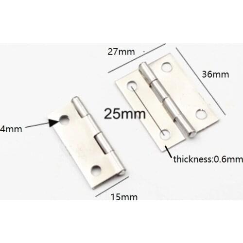 50pcs/lot 1.5 Inch Stainless Steel MINI Furniture Hinges for Small Cabinet Drawer Door Mailbox