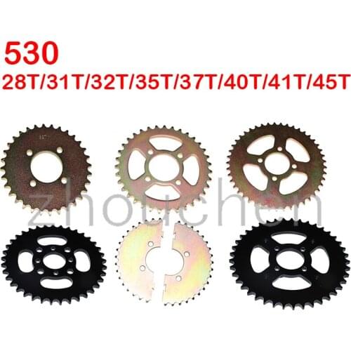 530 chains 28T/31T/32T/35T/37T/40T/41T/45T sprocket rear wheel sprocket for ATV kart Electric four-wheeler modification parts