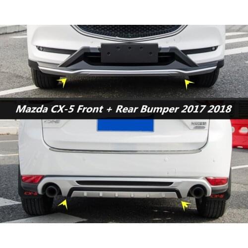 ABS 2PCS Front + Rear Bumper Protector Guard Skid Plate Fit For Mazda CX-5 CX5 2017 2018