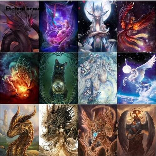 Diamond Painting Fantasy Dragon Mythical Beast Cross Stitch Kit Diamond Embroidery Pattern Rhinestone Home Decor Childrens Gift