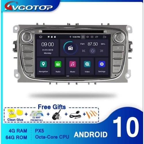 AVGOTOP Android 10 CAR DVD PLAYER for FORD MONDEO FOCUS 2008 2009 2010 2011 2012 2013 Auto Carplay Navi