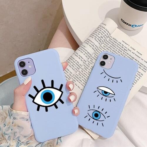 Lucky Blue Eye Evil Case For iPhone 12 mini 11 Pro 11pro 7 8 6 6S Plus XS Max X XR 5 5S SE 2020 Silicone Phone Cover Coque Capa